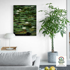 Canvas Wrap - Water Lilies on Dromoland Lough, County Clare - James A. Truett - Moods of Ireland - Irish Art