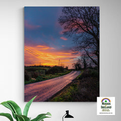 Canvas Wrap - Sunrise Reflection on County Clare Road - James A. Truett - Moods of Ireland - Irish Art