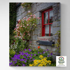 Canvas Wrap - Flowers at Cassidy's Pub, Carran, County Clare - James A. Truett - Moods of Ireland - Irish Art