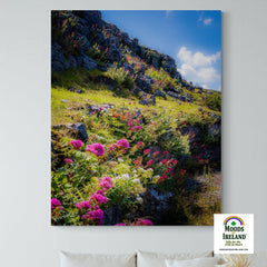 Canvas Wrap - Burren Wildflowers and LImestone, County Clare - James A. Truett - Moods of Ireland - Irish Art