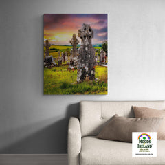 Canvas Wrap - Celtic Crosses in Tulla Graveyard, County Clare - James A. Truett - Moods of Ireland - Irish Art