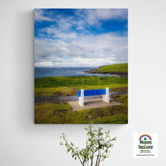 Canvas Wrap - Bench on Kilkee Bay, Wild Atlantic Way, Ireland - James A. Truett - Moods of Ireland - Irish Art