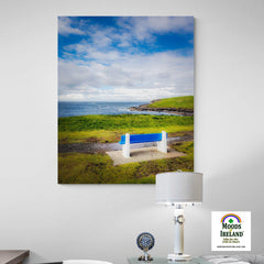 Canvas Wrap - Bench on Kilkee Bay, Wild Atlantic Way, Ireland - James A. Truett - Moods of Ireland - Irish Art