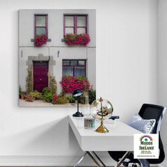 Canvas Wrap - Flower Adorned Homefront in Kinvara, County Galway - James A. Truett - Moods of Ireland - Irish Art