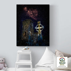 Canvas Wrap - Night Sky over Clondegad Graveyard, County Clare - James A. Truett - Moods of Ireland - Irish Art