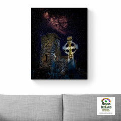 Canvas Wrap - Night Sky over Clondegad Graveyard, County Clare - James A. Truett - Moods of Ireland - Irish Art