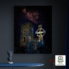 Canvas Wrap - Night Sky over Clondegad Graveyard, County Clare - James A. Truett - Moods of Ireland - Irish Art