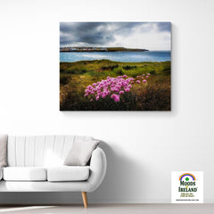 Canvas Wrap - Sea Pinks on Kilkee Bay, County Clare - James A. Truett - Moods of Ireland - Irish Art