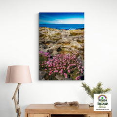 Canvas Wrap - Sea Pinks Blooming in the Burren Limestone, County Clare - James A. Truett - Moods of Ireland - Irish Art