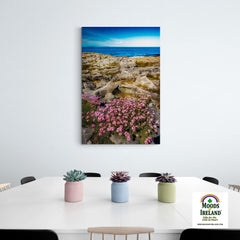 Canvas Wrap - Sea Pinks Blooming in the Burren Limestone, County Clare - James A. Truett - Moods of Ireland - Irish Art