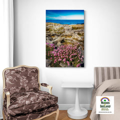 Canvas Wrap - Sea Pinks Blooming in the Burren Limestone, County Clare - James A. Truett - Moods of Ireland - Irish Art