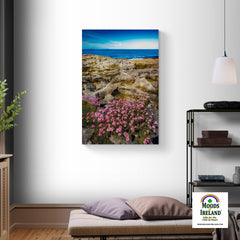 Canvas Wrap - Sea Pinks Blooming in the Burren Limestone, County Clare - James A. Truett - Moods of Ireland - Irish Art