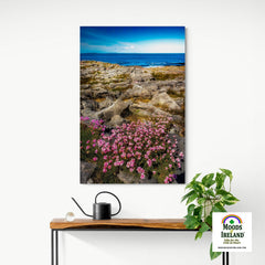 Canvas Wrap - Sea Pinks Blooming in the Burren Limestone, County Clare - James A. Truett - Moods of Ireland - Irish Art