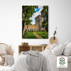 Canvas Wrap - Thoor Ballylee (Yeats Tower) and Thatched Cottage, County Galway - James A. Truett - Moods of Ireland - Irish Art