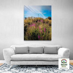 Canvas Wrap - County Clare Rainbow over Roadside Wildflowers - Moods of Ireland