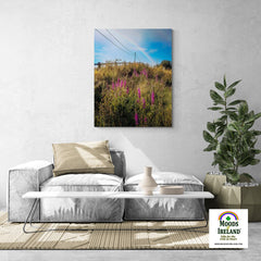 Canvas Wrap - County Clare Rainbow over Roadside Wildflowers - Moods of Ireland