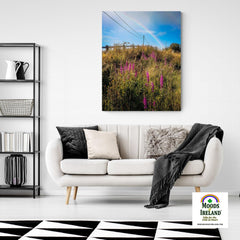 Canvas Wrap - County Clare Rainbow over Roadside Wildflowers - Moods of Ireland