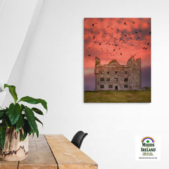 Canvas Wrap - Birds over Leamaneh Castle, County Clare - James A. Truett - Moods of Ireland - Irish Art