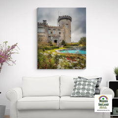 Canvas Wrap - Side entrance and Garden, Dromoland Castle, County Clare - James A. Truett - Moods of Ireland - Irish Art