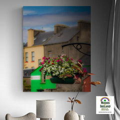 Canvas Wrap - Hanging Basket in Ennistymon, County Clare - James A. Truett - Moods of Ireland - Irish Art