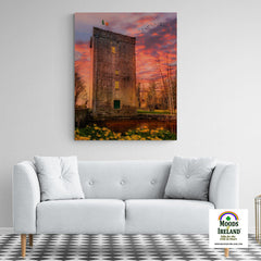 Canvas Wrap - Thoor Ballylee at Sunset, County Galway - James A. Truett - Moods of Ireland - Irish Art