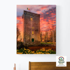 Canvas Wrap - Thoor Ballylee at Sunset, County Galway - James A. Truett - Moods of Ireland - Irish Art