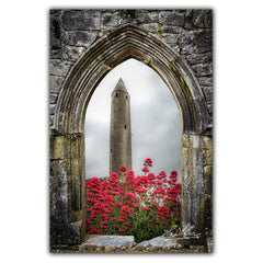 Canvas Wrap - Kilmacduagh Round Tower in Summer, County Galway - James A. Truett - Moods of Ireland - Irish Art