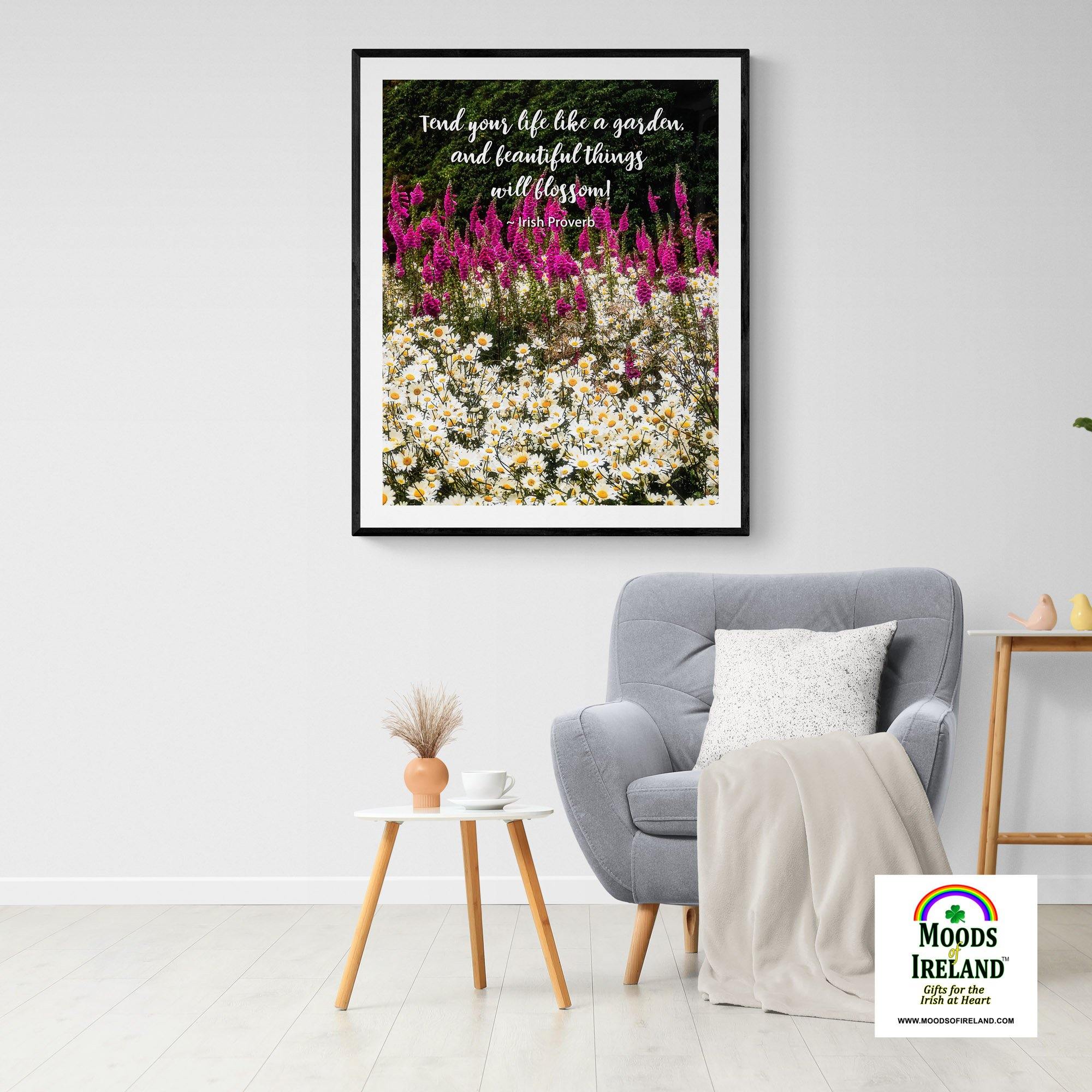 Irish Proverb Print - Tend Your Life Like a Garden - James A. Truett - Moods of Ireland - Irish Art