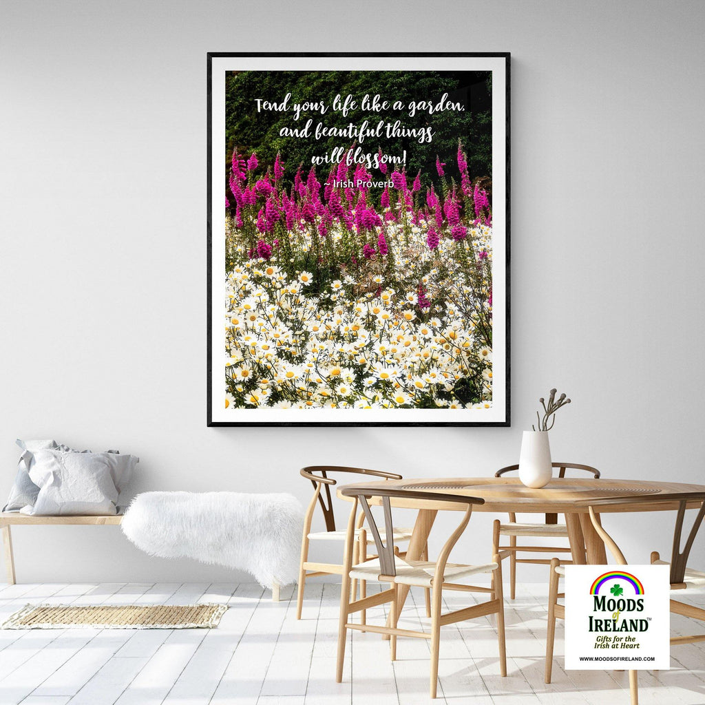 Irish Proverb Print - Tend Your Life Like a Garden - James A. Truett - Moods of Ireland - Irish Art