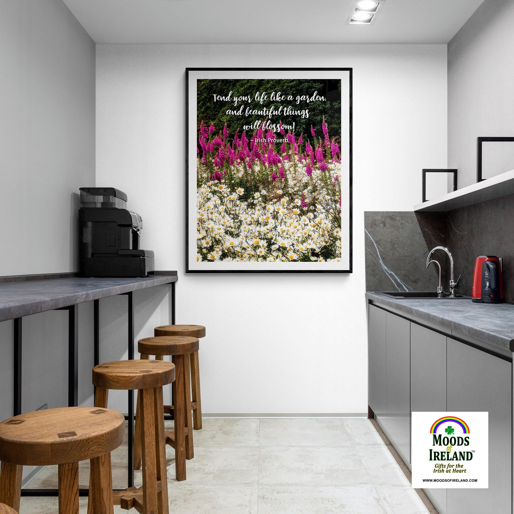 Irish Proverb Print - Tend Your Life Like a Garden - James A. Truett - Moods of Ireland - Irish Art