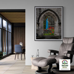 Print - Virgin Mary and Tulips through St. Augustine Arch, Galway - James A. Truett - Moods of Ireland - Irish Art