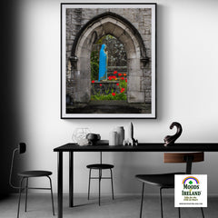 Print - Virgin Mary and Tulips through St. Augustine Arch, Galway - James A. Truett - Moods of Ireland - Irish Art