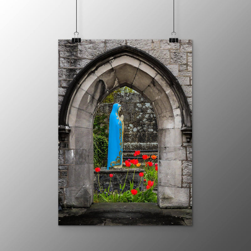 Print - Virgin Mary and Tulips through St. Augustine Arch, Galway - James A. Truett - Moods of Ireland - Irish Art