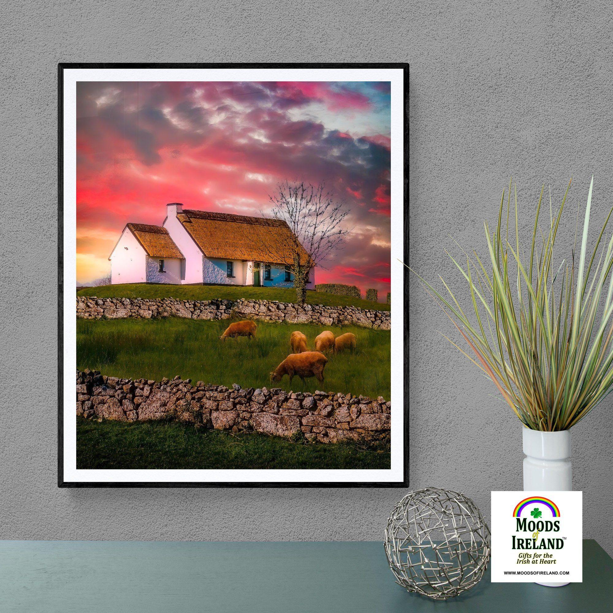 Print - Irish Thatched Cottage on a Hill, County Clare, Ireland - James A. Truett - Moods of Ireland - Irish Art