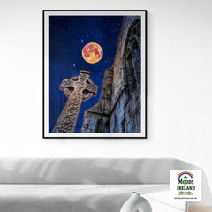 Print - Full Moon and Star-Studded Sky over Quin Abbey, County Clare - James A. Truett - Moods of Ireland - Irish Art
