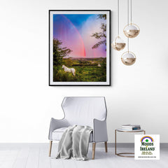 Print - Monochrome Irish Rainbow at Sunset, County Clare, Ireland - James A. Truett - Moods of Ireland - Irish Art