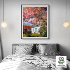 Print - Cherry Blossoms and Irish Cottage, County Clare - James A. Truett - Moods of Ireland - Irish Art
