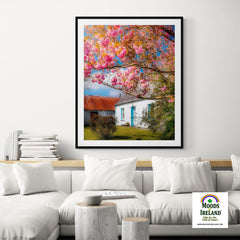Print - Cherry Blossoms and Irish Cottage, County Clare - James A. Truett - Moods of Ireland - Irish Art