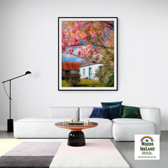 Print - Cherry Blossoms and Irish Cottage, County Clare - James A. Truett - Moods of Ireland - Irish Art