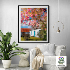 Print - Cherry Blossoms and Irish Cottage, County Clare - James A. Truett - Moods of Ireland - Irish Art