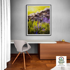 Print - Spring Bluebells and Stone Fence, County Clare - James A. Truett - Moods of Ireland - Irish Art