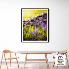 Print - Spring Bluebells and Stone Fence, County Clare - James A. Truett - Moods of Ireland - Irish Art