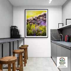 Print - Spring Bluebells and Stone Fence, County Clare - James A. Truett - Moods of Ireland - Irish Art