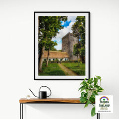 Print - Thoor Ballylee (Yeats Tower) and Thatched Cottage, County Galway - James A. Truett - Moods of Ireland - Irish Art
