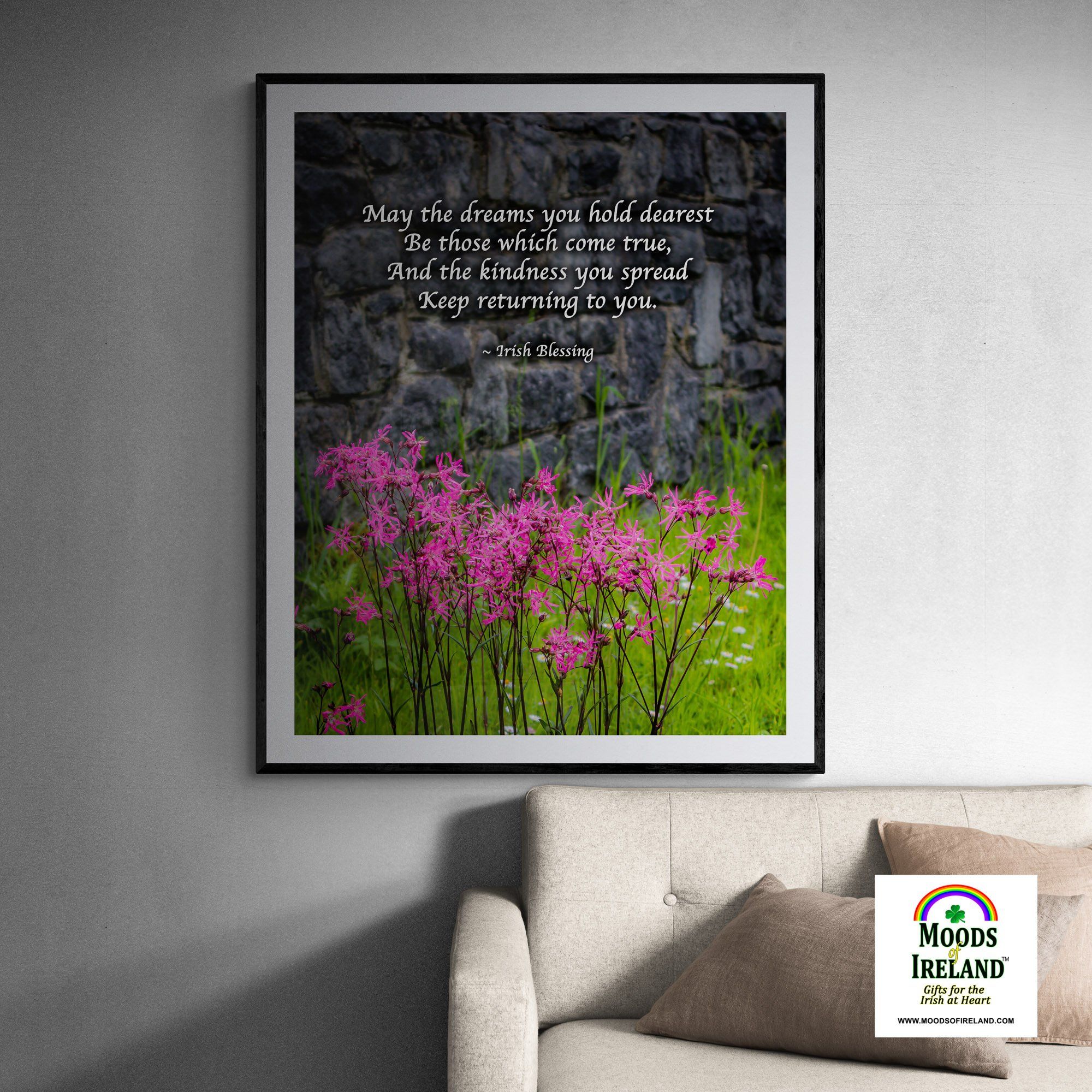 Print - Irish Blessing and Ragged Robin Wildflowers - James A. Truett - Moods of Ireland - Irish Art