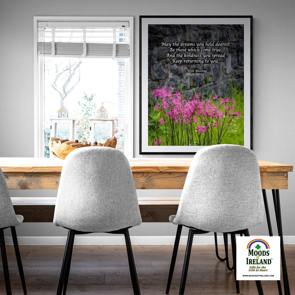 Print - Irish Blessing and Ragged Robin Wildflowers - James A. Truett - Moods of Ireland - Irish Art