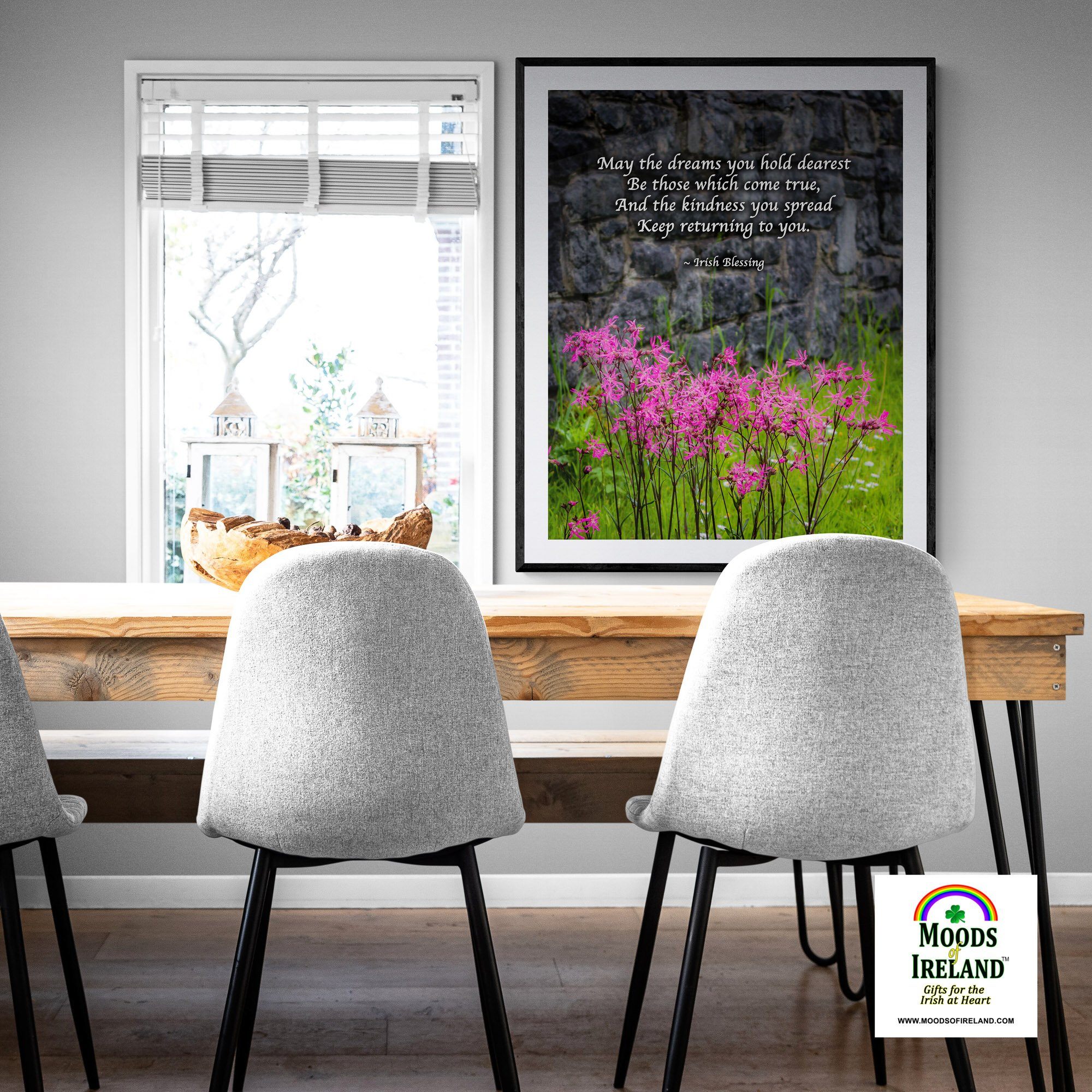 Print - Irish Blessing and Ragged Robin Wildflowers - James A. Truett - Moods of Ireland - Irish Art