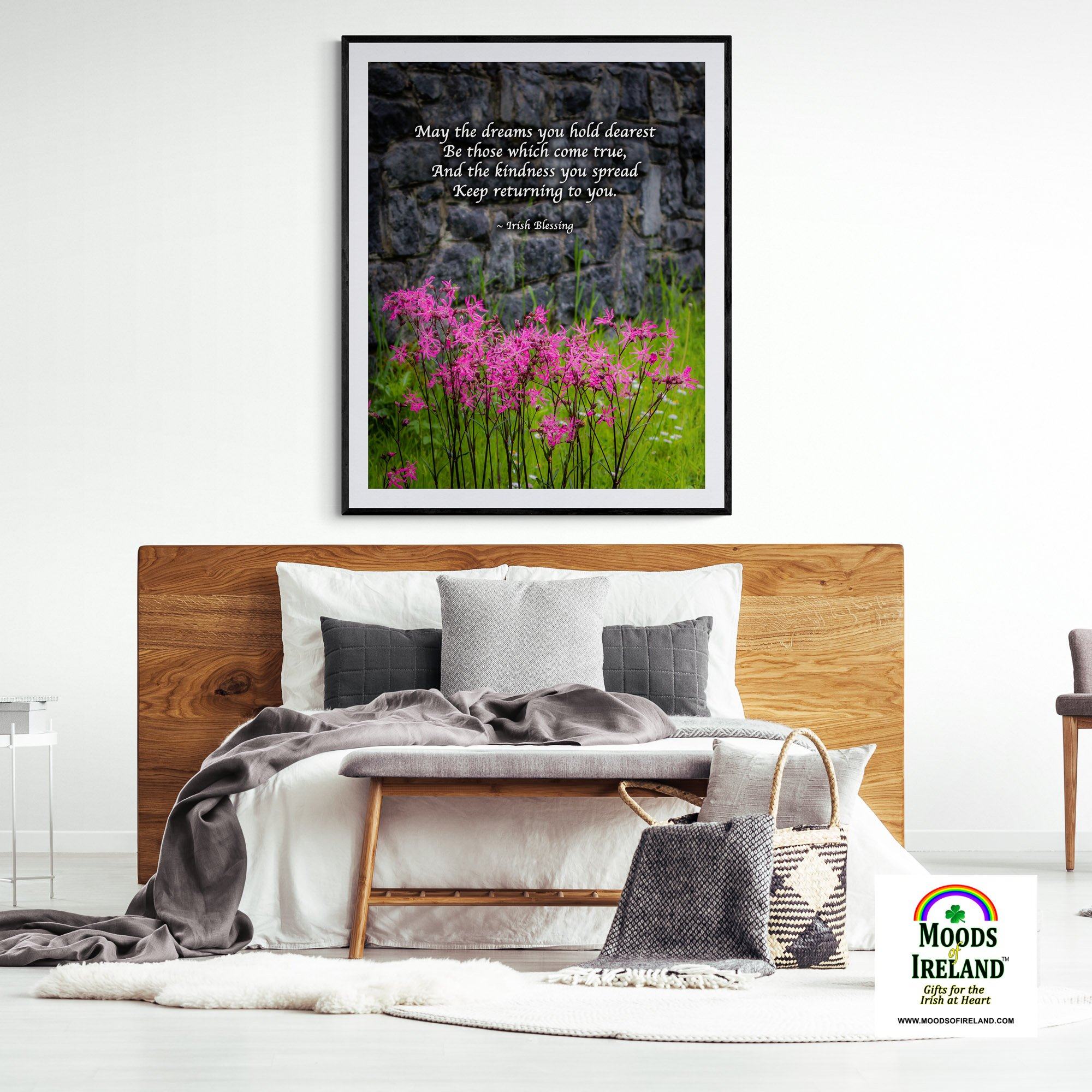 Print - Irish Blessing and Ragged Robin Wildflowers - James A. Truett - Moods of Ireland - Irish Art