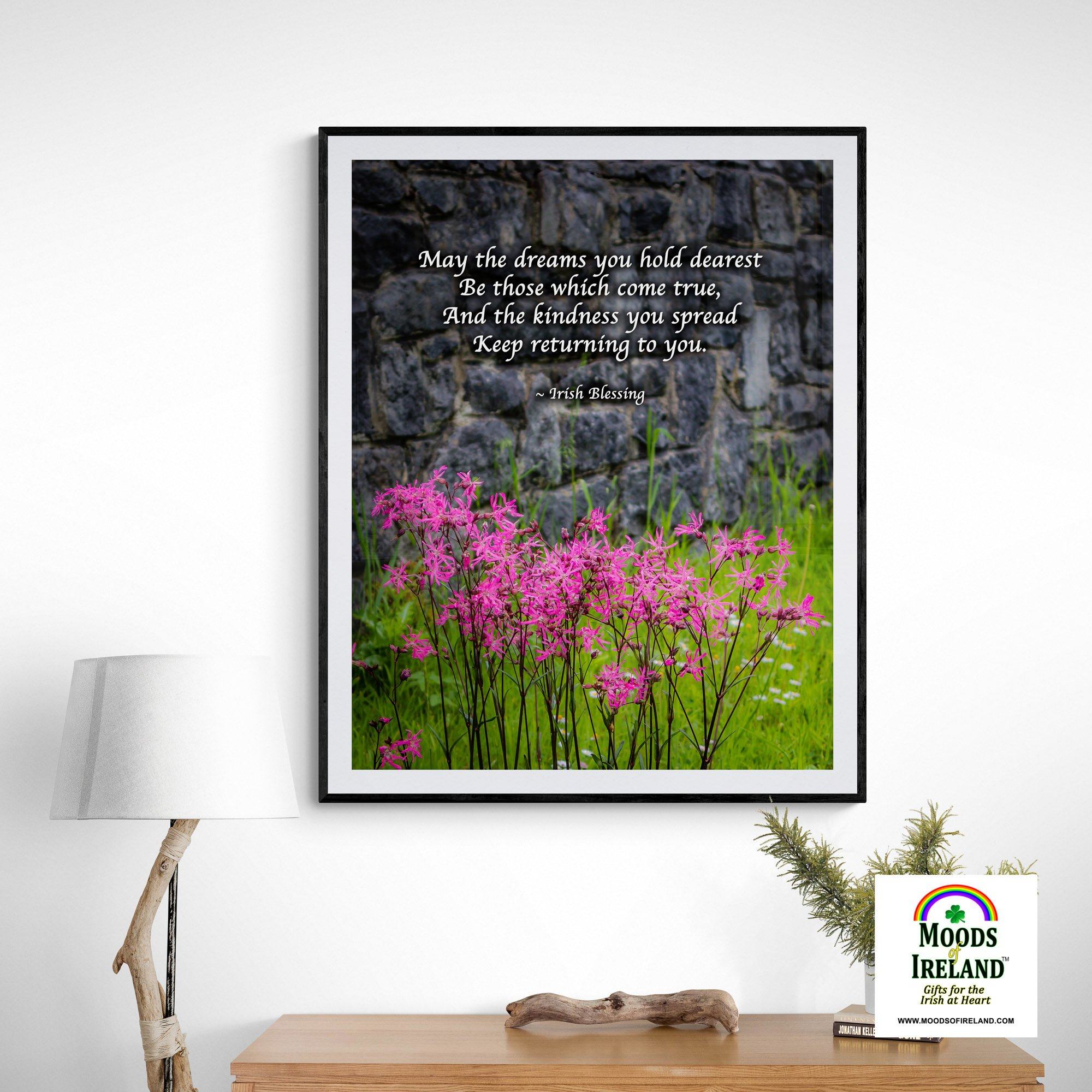 Print - Irish Blessing and Ragged Robin Wildflowers - James A. Truett - Moods of Ireland - Irish Art