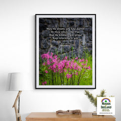 Print - Irish Blessing and Ragged Robin Wildflowers - James A. Truett - Moods of Ireland - Irish Art